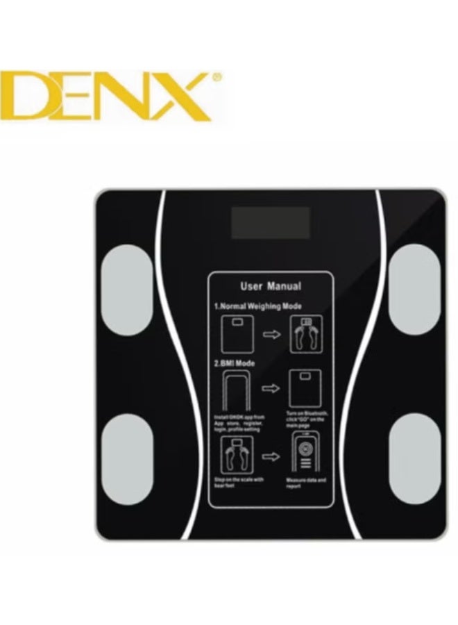 Denx Smart Weight Scale Body Fat Scale Bluetooth Smart Body Weight Scale Wireless Digital Bathroom Scale with Smartphone App (Black) - Image 3